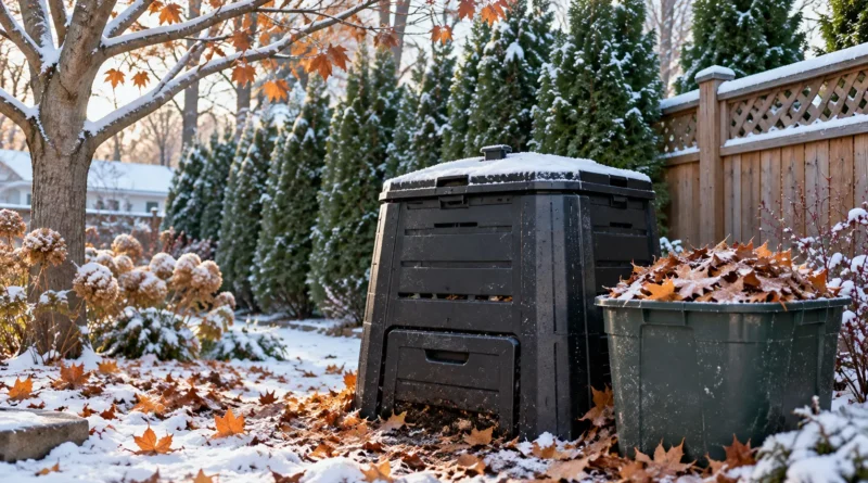 Composting in Canada with a backyard bin in winter