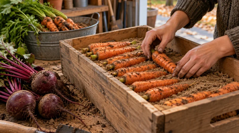 How to store root vegetables in crates in a cool Canadian basement